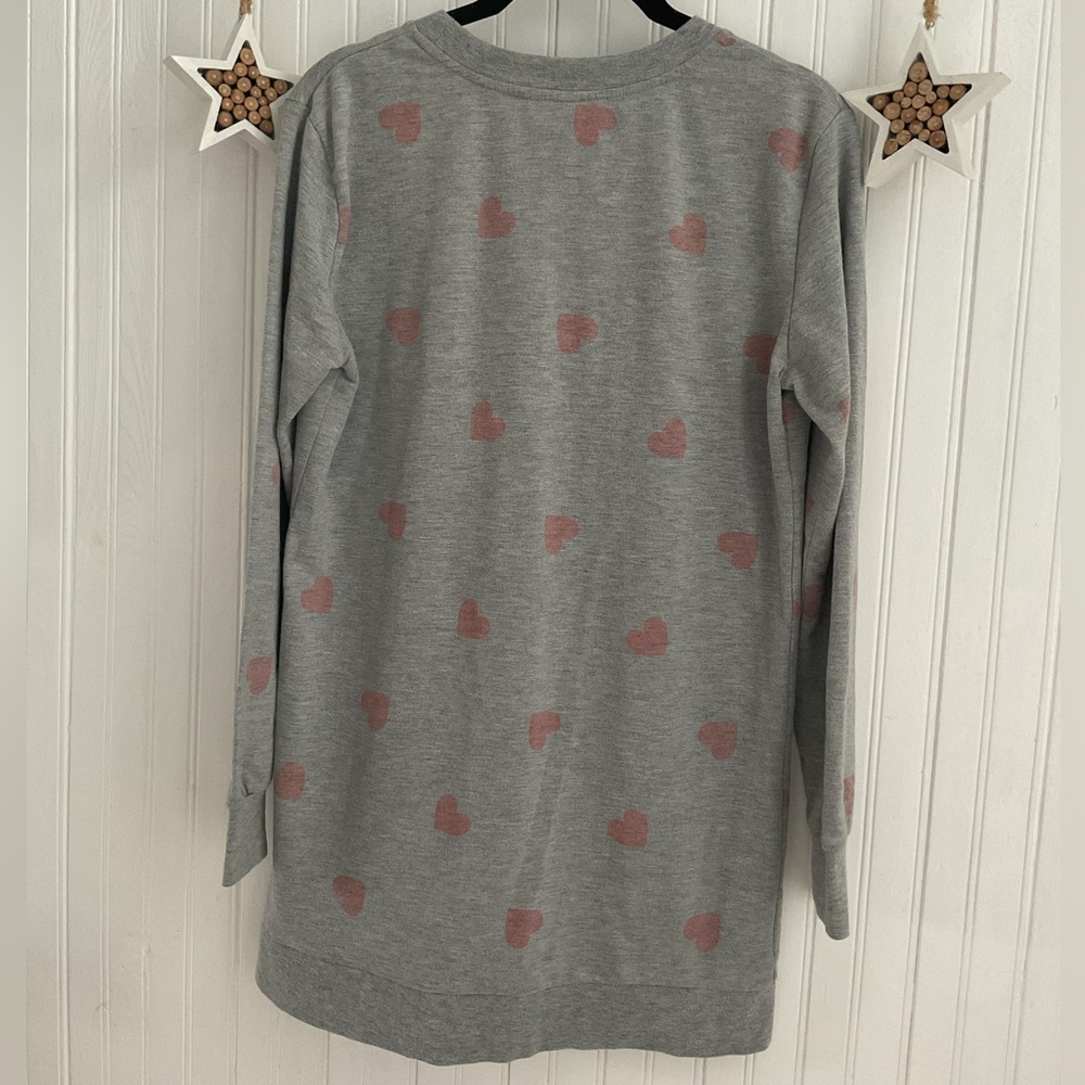 Gray🧡Heart Patterned Women's Robe - Picture 2 of 3
